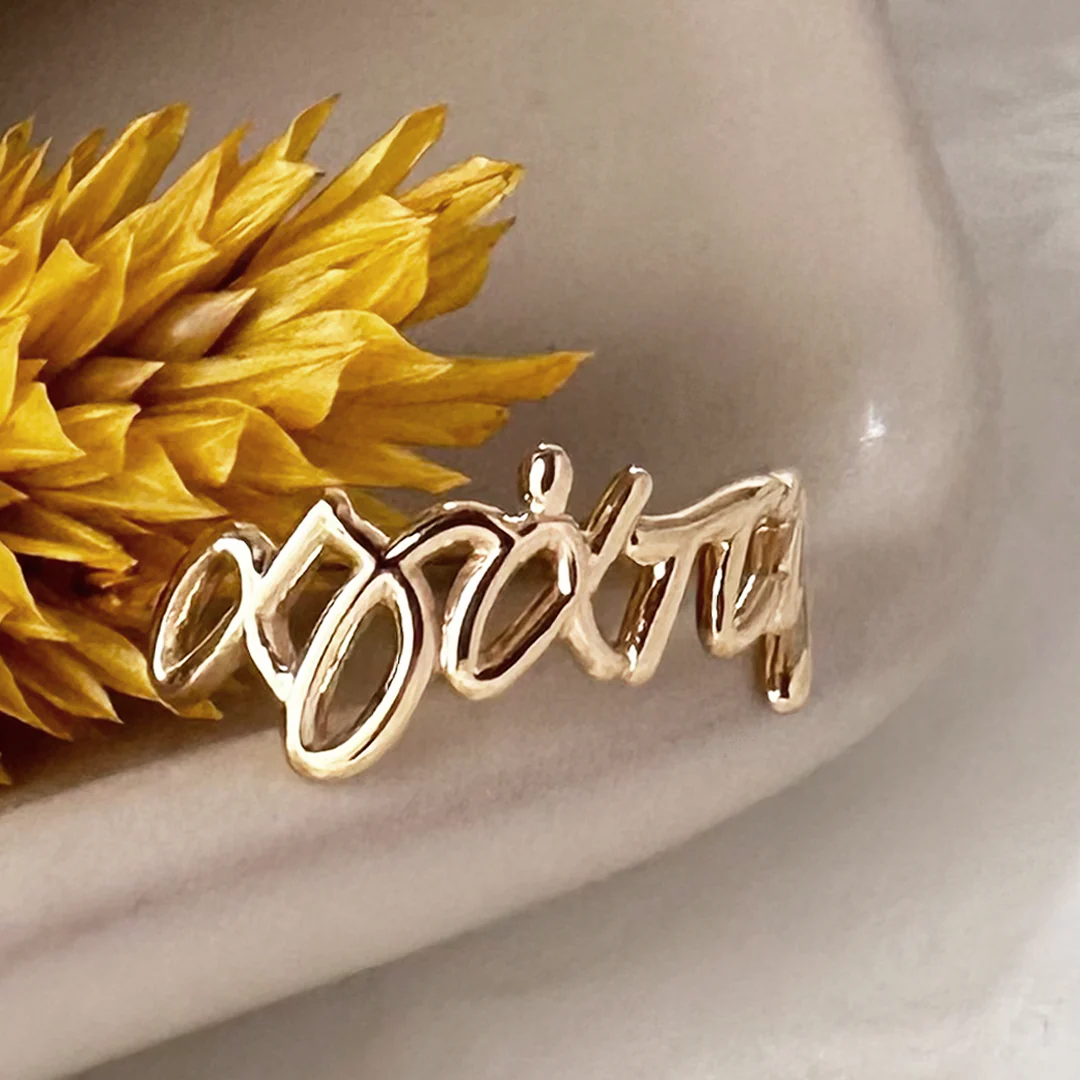 14K Gold “αγάπη” Ring - Image 4