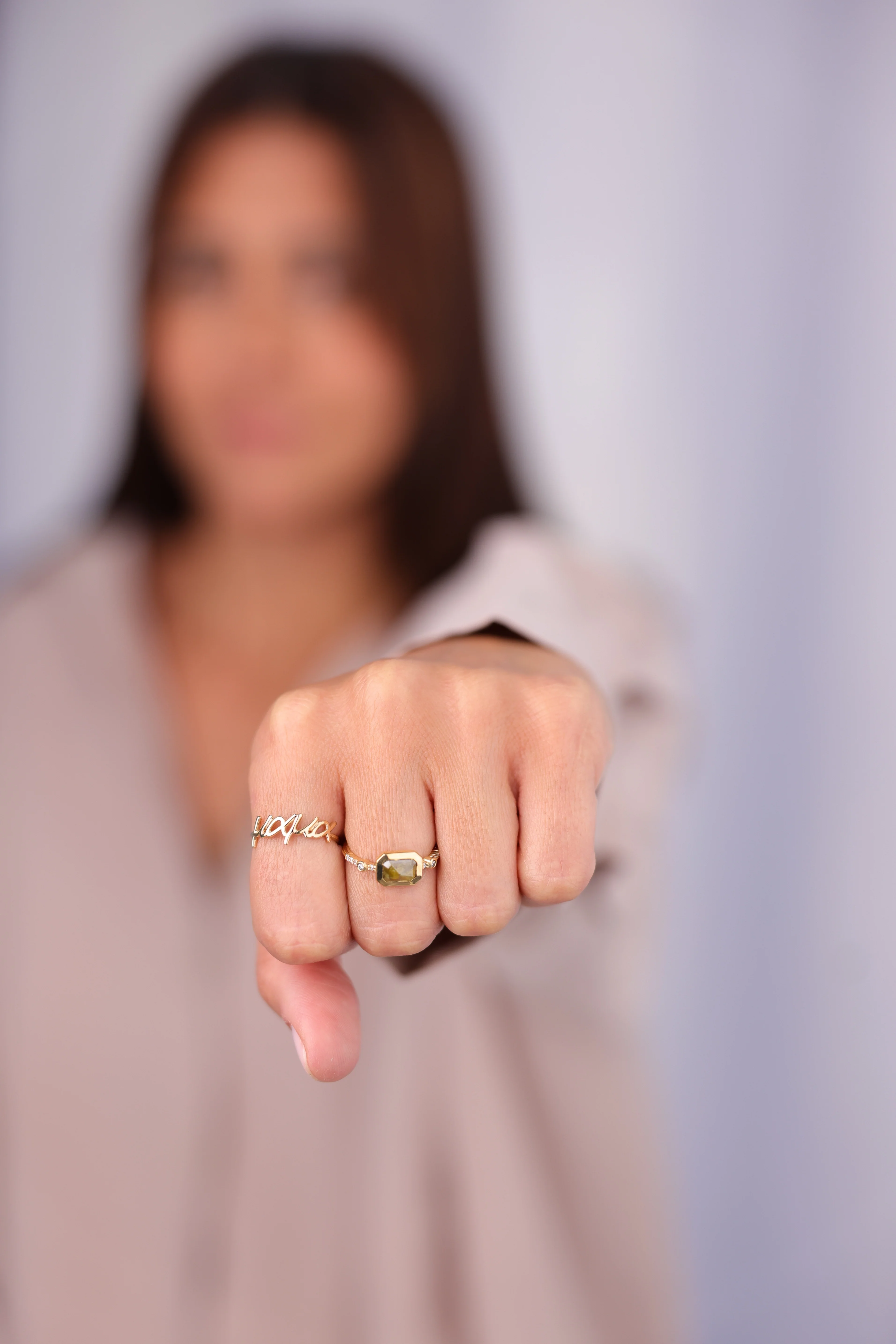 14K Gold “μαμα” Ring - Image 3