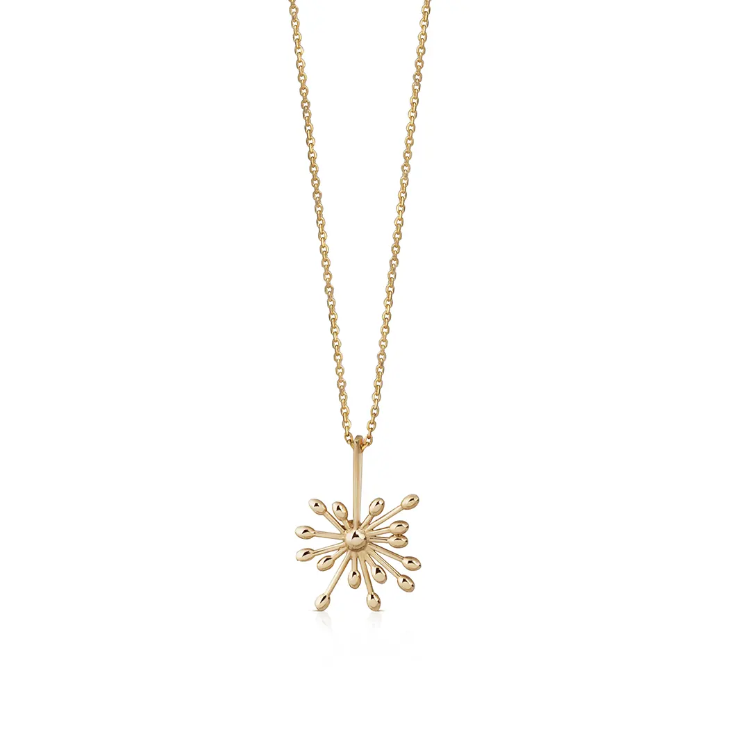 14K Gold Dandelion Necklace - Image 3