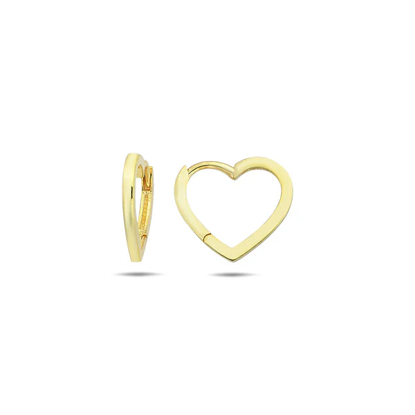 9K Gold Heart shaped Hoops