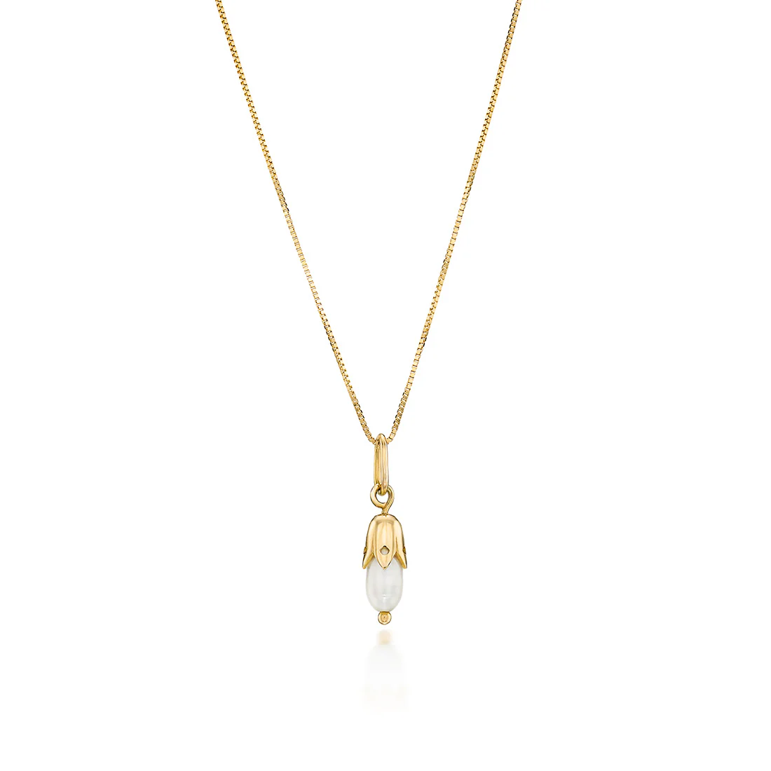 14K Gold small Drop Pearl Motif