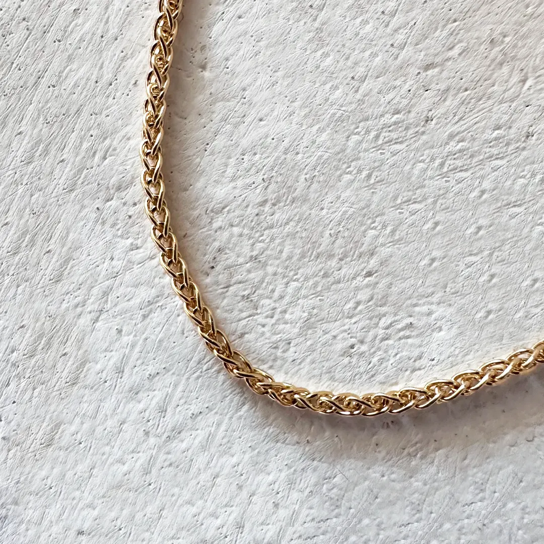 14K Gold Thick Anklet chain with baroque pearl or plain - Image 7
