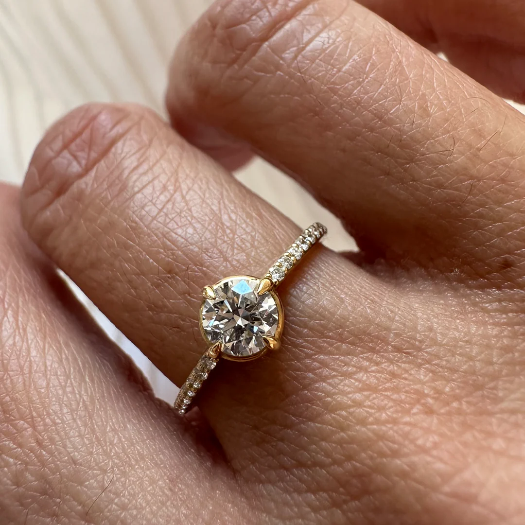 18Κ Yellow Gold Round Diamond Ring - Image 8