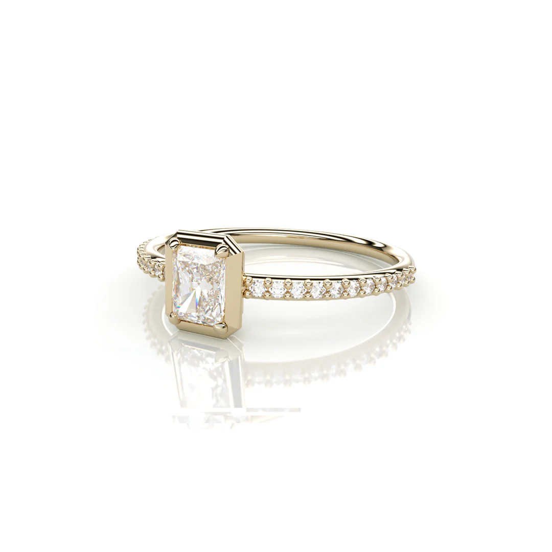18K Yellow Gold Emerald Natural Diamond Ring - Image 2