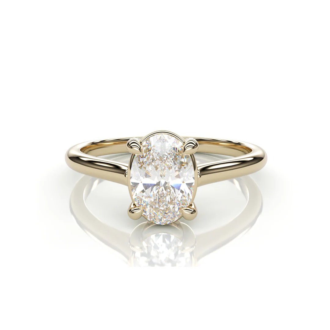 18K Yellow Gold Oval LAB Diamond Ring