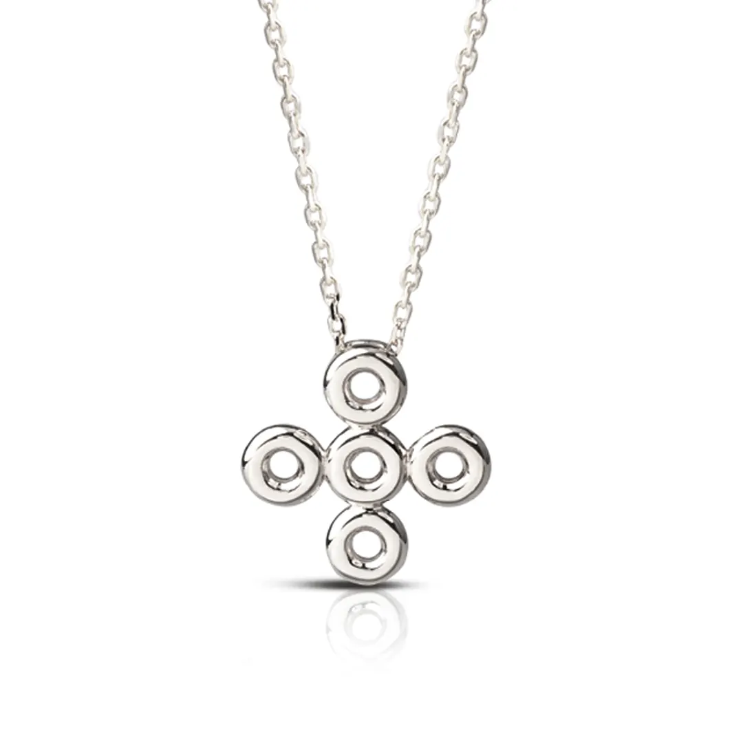 5 Circle Gold Cross Pendant - Image 3
