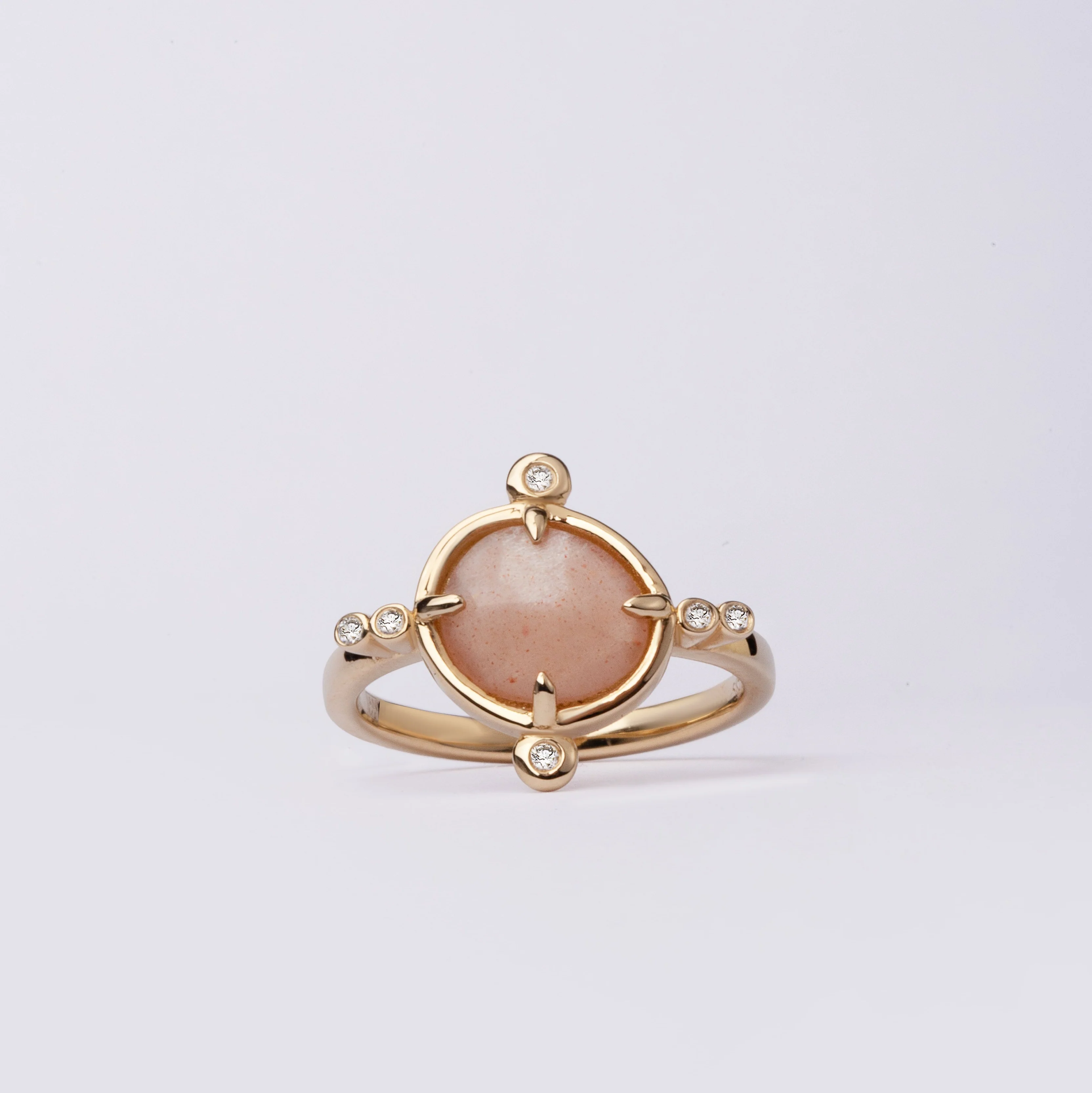 Moon Glow Promise – 14K Gold Ring with Moonstone & Diamonds - Image 3