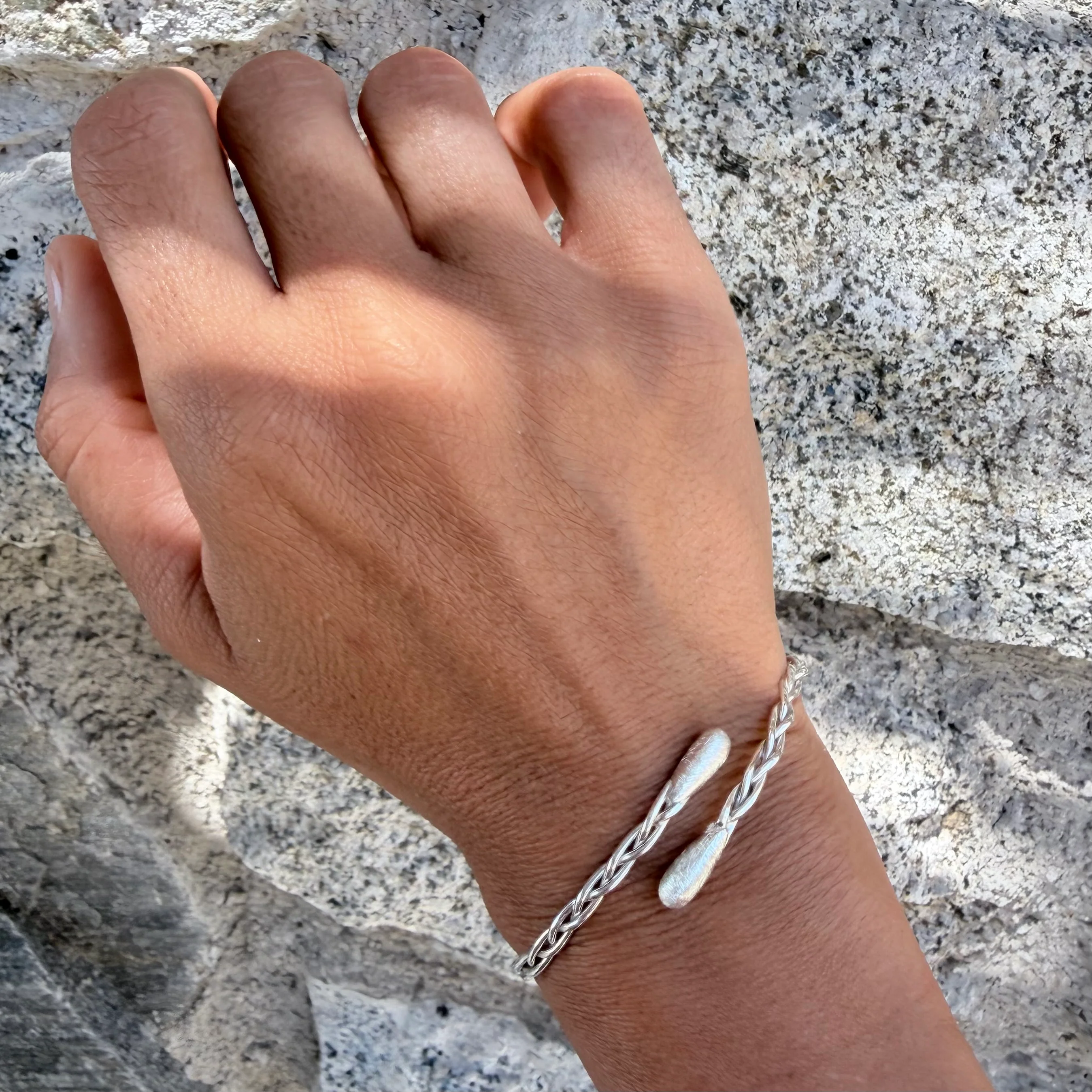 Silver Braided Bracelet - Image 3